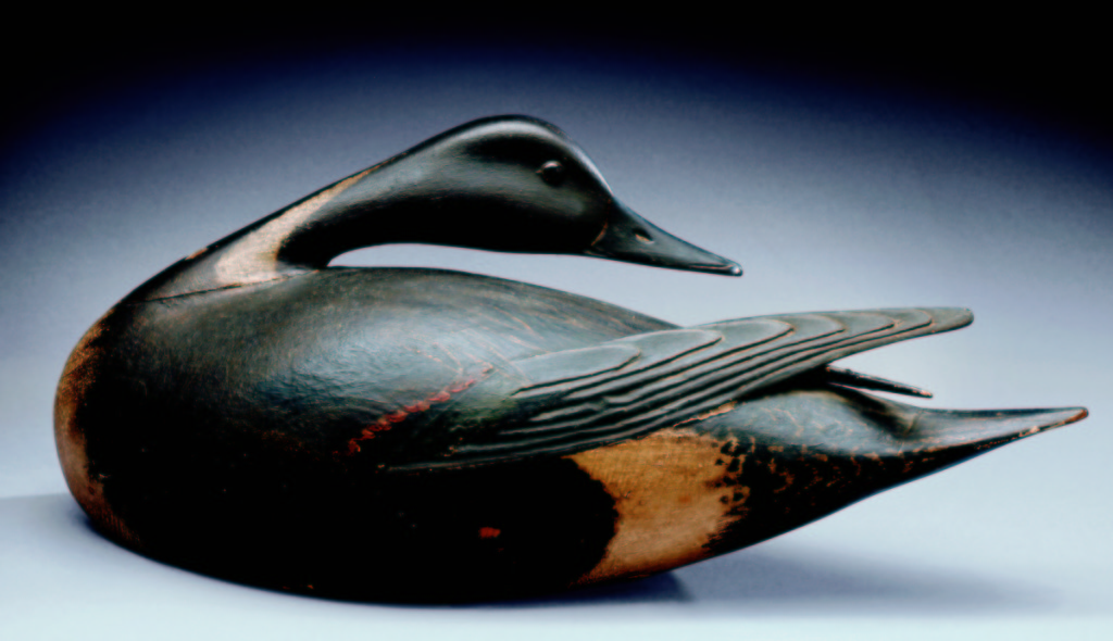 Harry V. Long preening pintail drake by A. Elmer Crowell (1862–1952), East Harwich, Mass.,circa 1900–10.