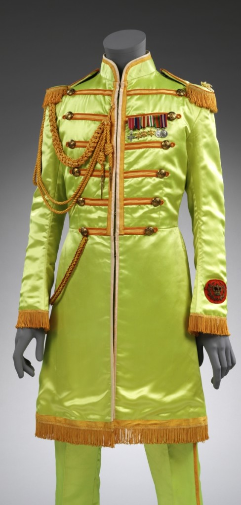 John Lennon’s “Sgt Pepper” suit, 1967; image ©Victoria and Albert Museum, reproduced with permission from Yoko Ono Lennon.