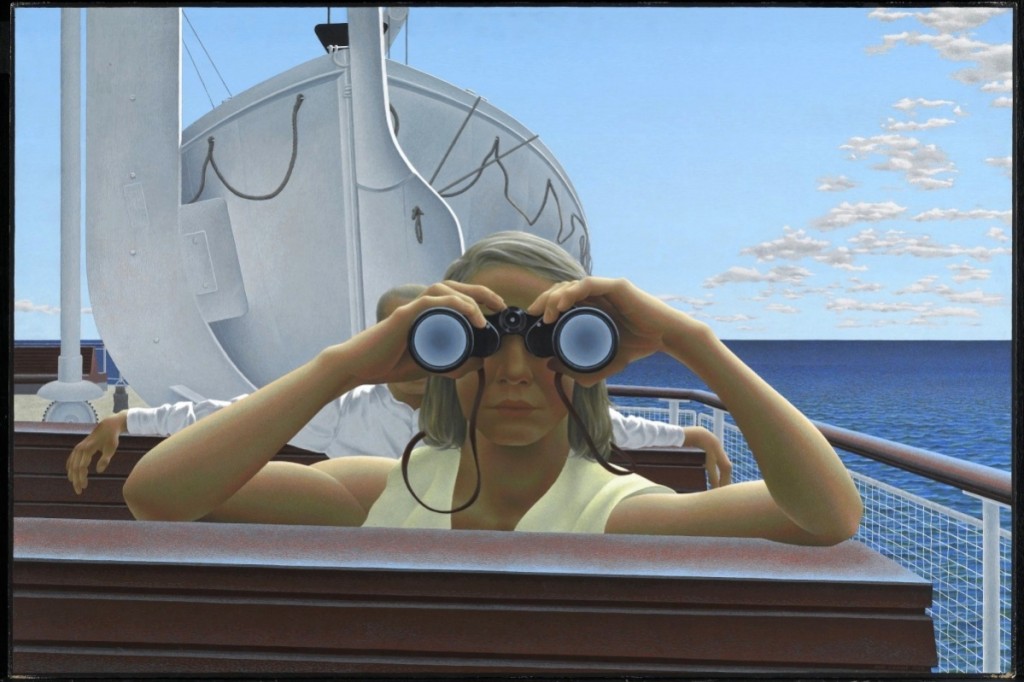 “To Prince Edward Island” by Alex Colville (1920–2013), 1965. Acrylic emulsion on Masonite.All works are from the collection of the National Gallery of Canada.