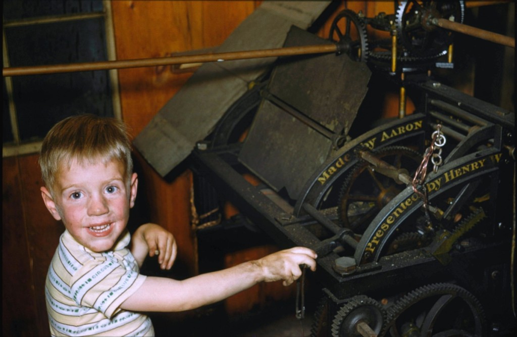 The prodigy at age 6 with a Willard tower clock.