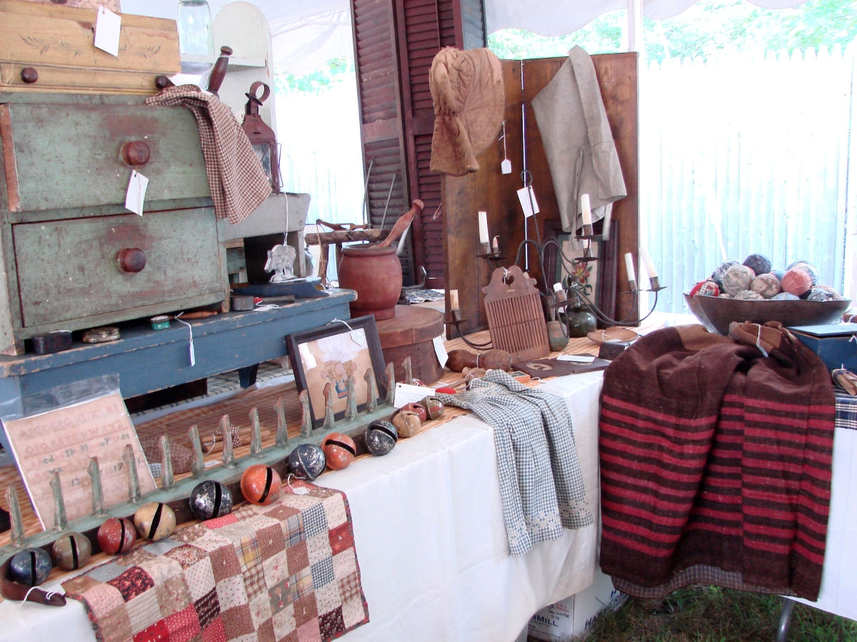 Each of the ten bells on a strap was painted a different color and they really looked good. Rona Andrews, Wellesley, Mass., said they were the favorite thing in her booth and she priced them at $295.