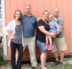 The Gurley family, from left, Kim Flanigan, soon to be married to Josh, Rachel Gurley with her husband Tim Libby, and daughter, 4-year-old Scarlett.