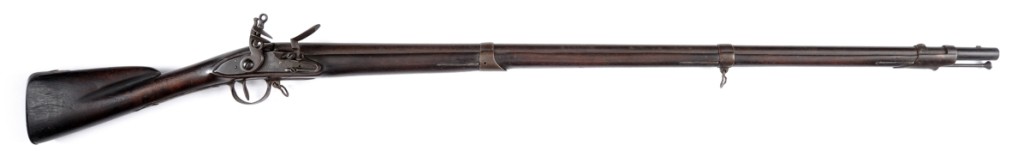 Four lots into the sale an extremely rare New Hampshire 1st Battalion marked Revolutionary War Charleville musket, 59½ inches overall, sold for three times the high estimate at $36,300. According to the catalog, this is among the rarest identified Revolutionary War long arms you will find.