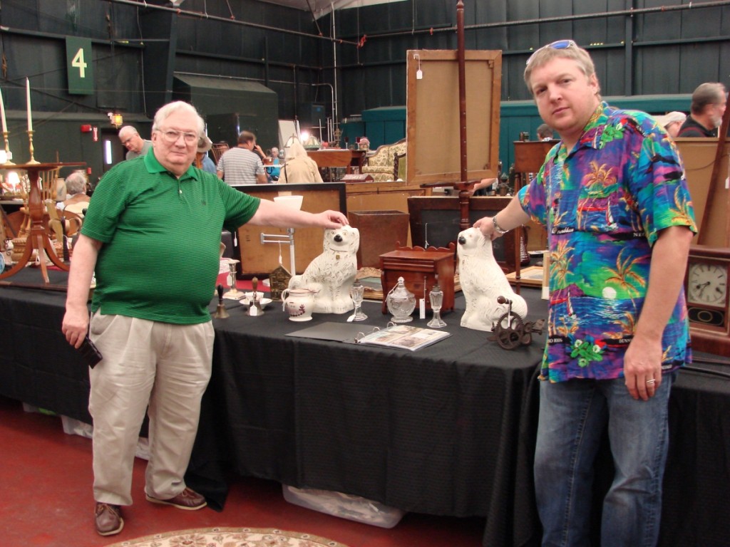 The father and son team of James and Terry Reich had a large booth with Staffordshire, clean furniture and glass.