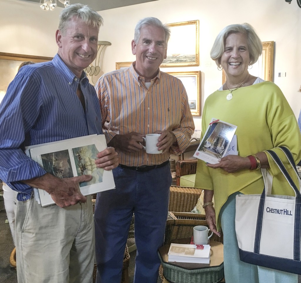 From left are James Butterworth, Michael Donovan and Kitty Robinson, president Historic Charleston Association.—Paulette Peden photo