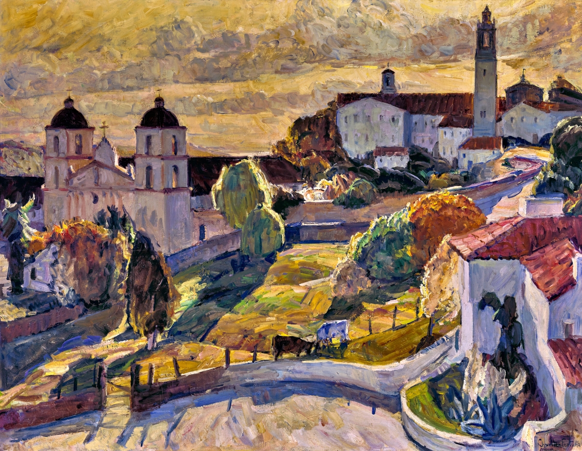 “Santa Barbara, California, 1928, oil on canvas, 38¼ by 50-  inches, Monterey Museum of Art. Robert J. Dwyer Trust.