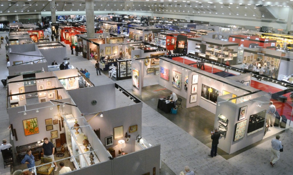 A view from above of the exhibition hall.