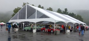 A look at the tents, and the cars out of the rain.