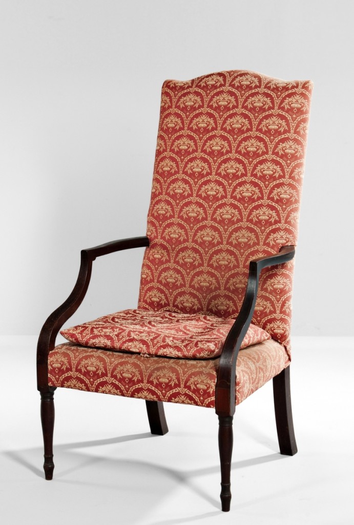 “It brought the kind of money these chairs used to bring.” So said a dealer in the room as this circa 1800 North Shore lolling chair sold for $10,455, more than five times the estimate. It was from the Peter Carswell collection.