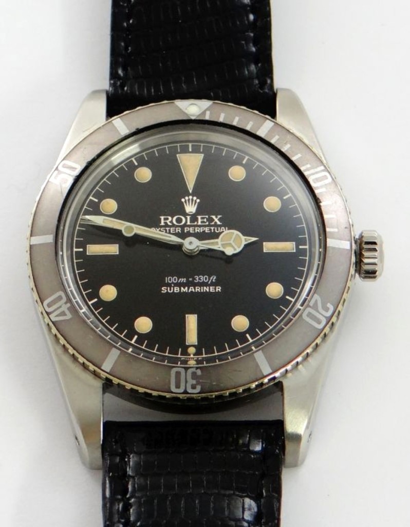 The James Bond model Rolex Oyster Perpetual Submariner was the type of watch Sean Connery wore in the first Bond film, Dr No, in 1962. It was the highest priced watch in the sale, selling for $28,000.