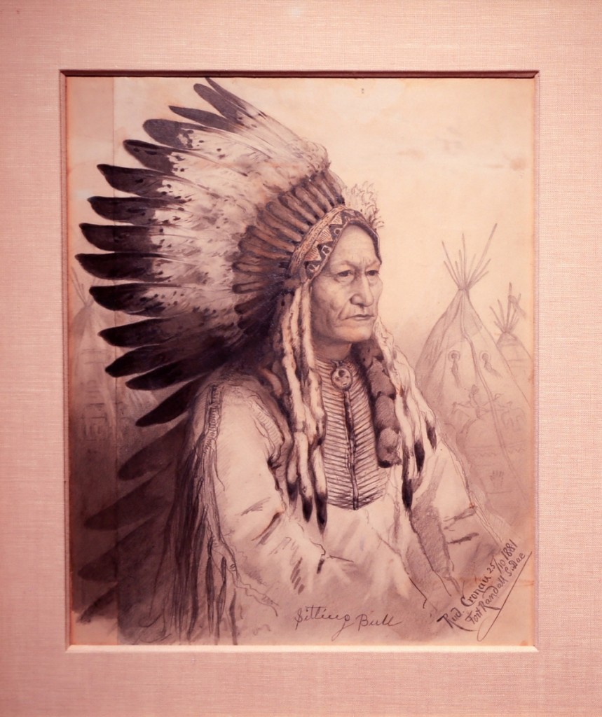 Arader Galleries, Philadelphia, believes this to be the only live portrait of Sitting Bull in existence. By Rudolf Cronau and signed by Sitting Bull himself, this was reportedly the first time Sitting Bull ever sat for a white artist, and possibly his last.