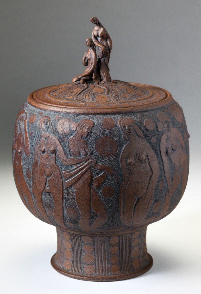 Ruth Rippon, “Women at the Bath,” 1974, stoneware, 16½ by 11 inches. Collection of Anne and Malcolm McHenry.