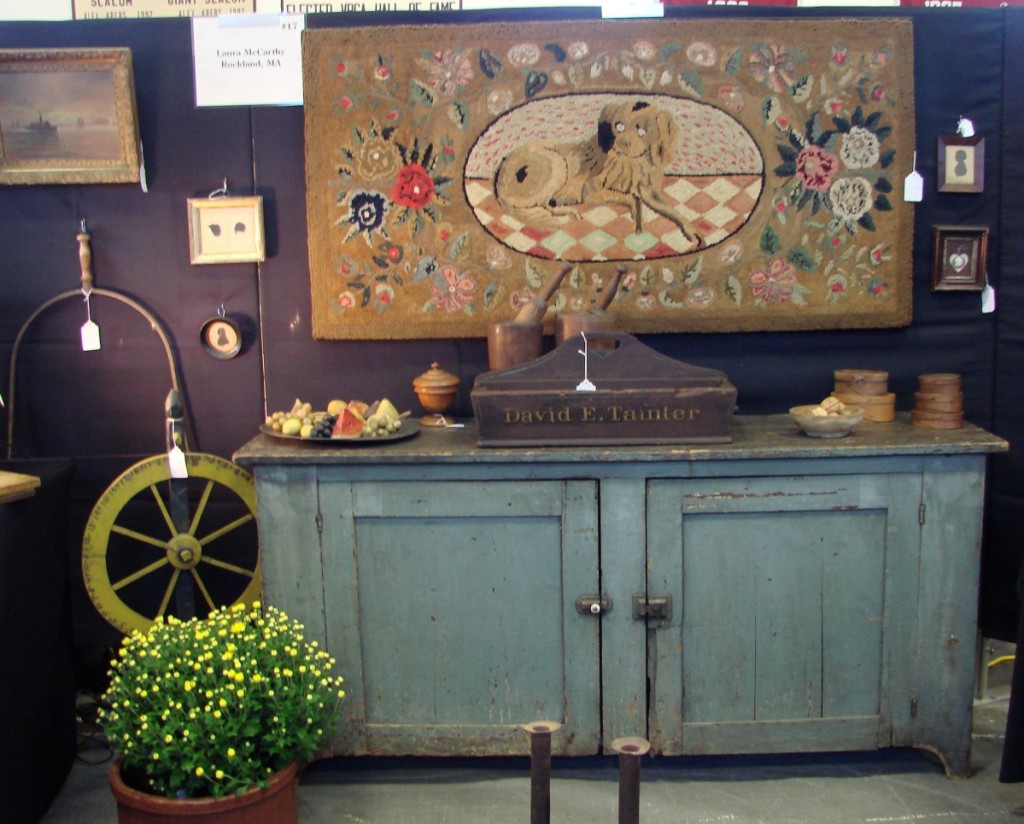 Laura McCarthy, Bayberry Antiques, Rockland, Mass., priced the Frost pattern hooked rug at $845.