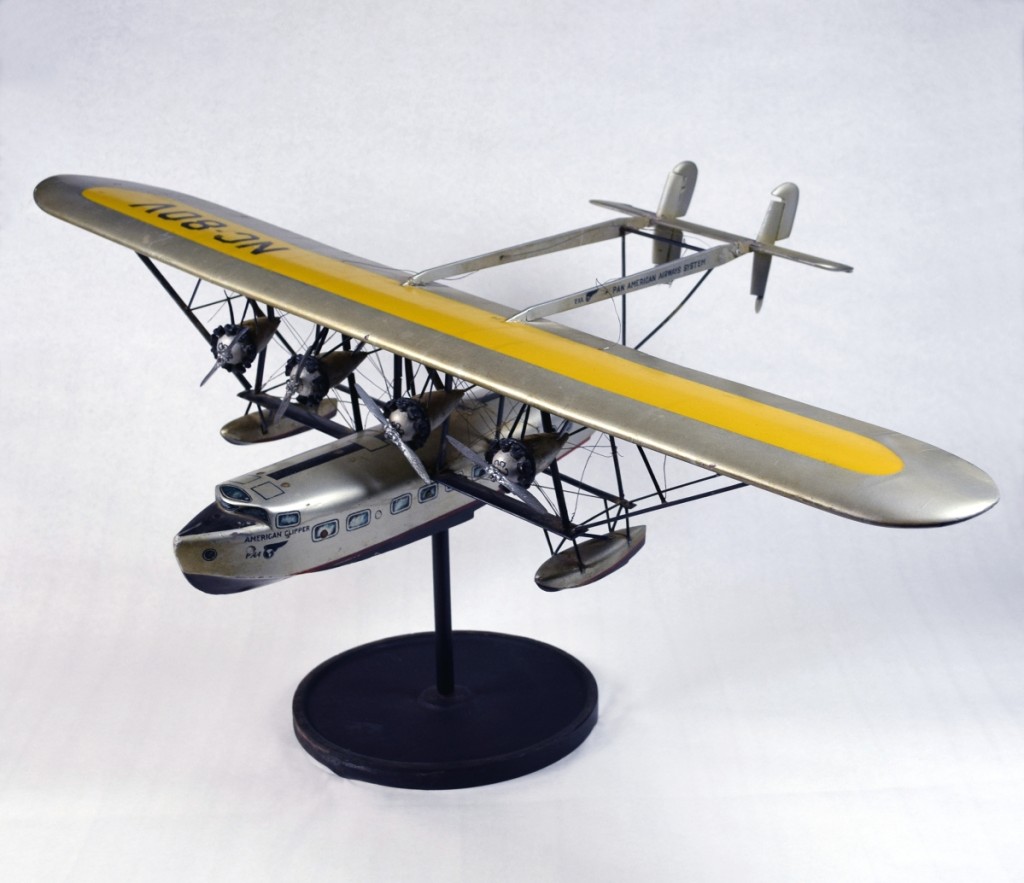 World War I pilot veterans utilized their aviation experience in new ways, including creating a commercial airline industry at home. Between 1931 and 1946, Pan Am operated Clipper services to South and Central America from its International Pan American Airport at Dinner Key in Miami, Fla. This model depicts the American Clipper, the flagship of the international fleet. Collection of Jean S. and Frederic A. Sharf.