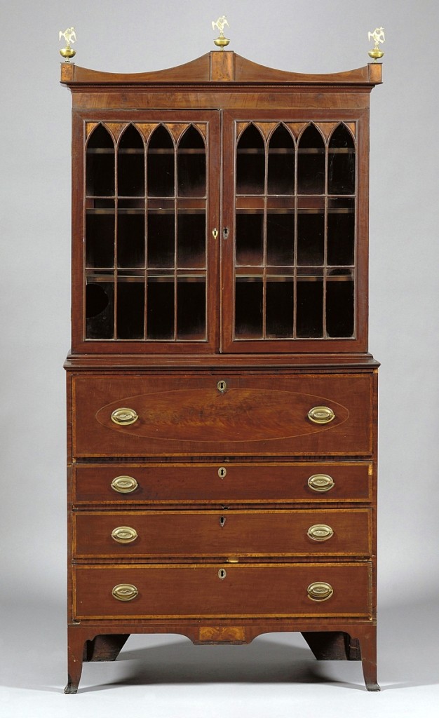 Skinner sold this secretary bookcase in November 2009 that was signed Joseph Murphy. Just after the catalog went live, Skinner found out who Murphy made this piece for and amended its online listing. “To me, that’s what makes cataloging and the research that goes with it so exciting,” Barber says.
