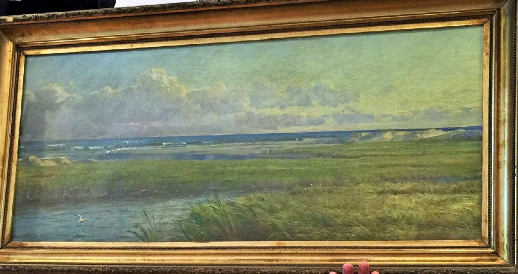 “Salt Marshes, Atlantic City,” an oil on canvas painted by William Trost Richards, (1833–1905) measures 16 by 36 inches. Mike Corcoran stated that “there was the most interest” in this painting, and with several phones competing it brought $24,000.