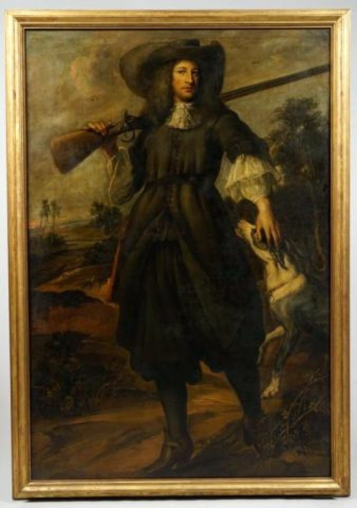 This painting by Bartolome Esteban Murillo, titled “Hunter,” sold for $20,400. It had been sold at an 1821 auction of paintings in Boston, and an original copy of that auction catalog accompanied the painting, as did its tag from that sale.