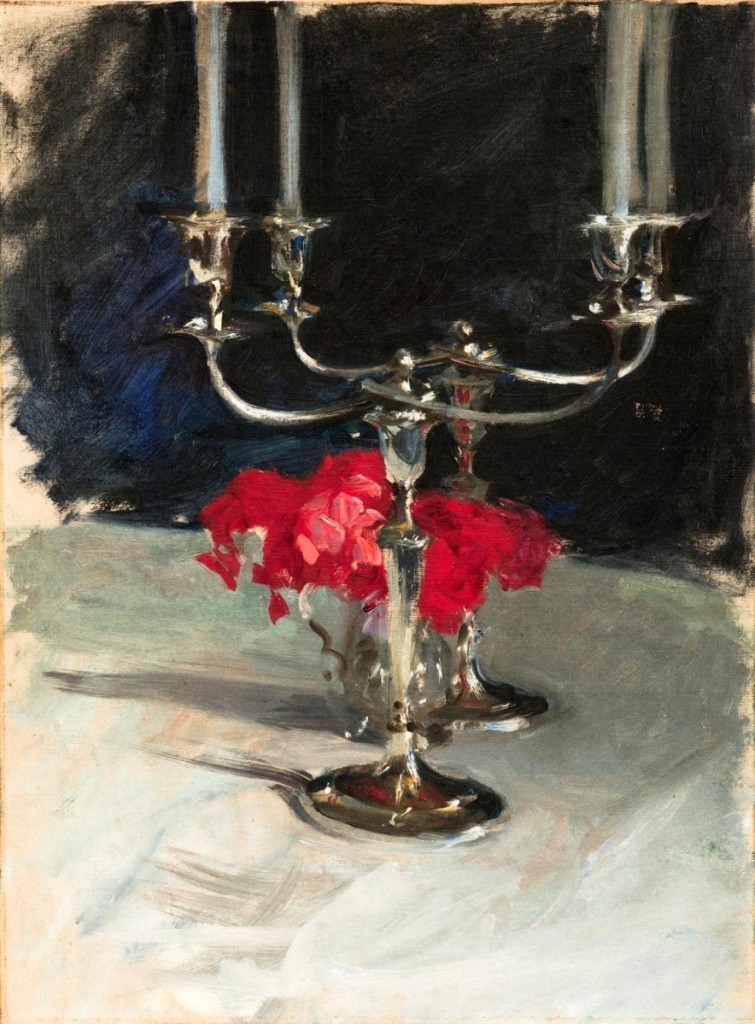 The highlight of the sale was “Candelabra With Roses” by John Singer Sargent, which sold to a retail buyer on the phone for $457,000. Sargent was friendly with fellow artist Francis Davis Millet and his wife, Lilly. He vacationed with them in the Cotswolds in 1885 and 1886. This painting is believed to date to that time. It has descended in the Millet family.