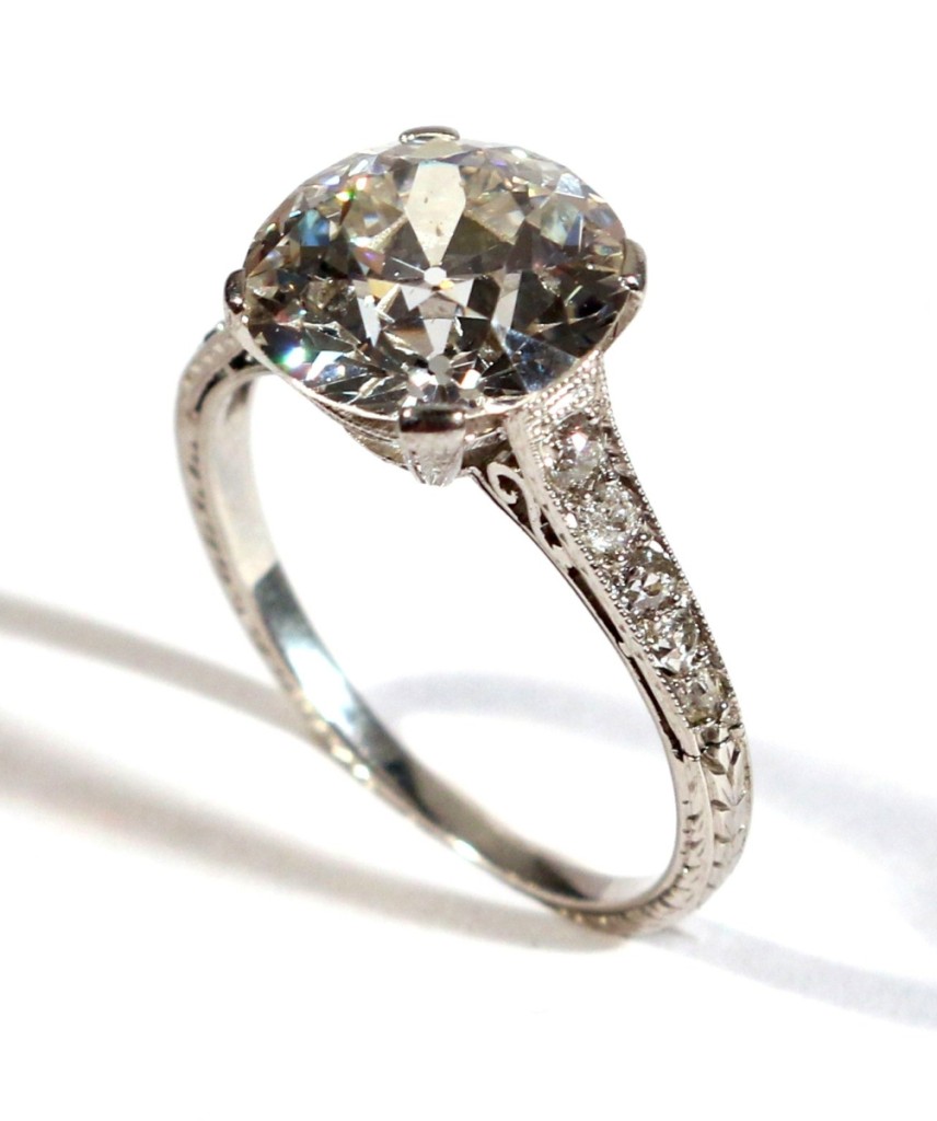 This 3.44-carat old mine cut diamond was the sale’s top lot, attaining $45,600.