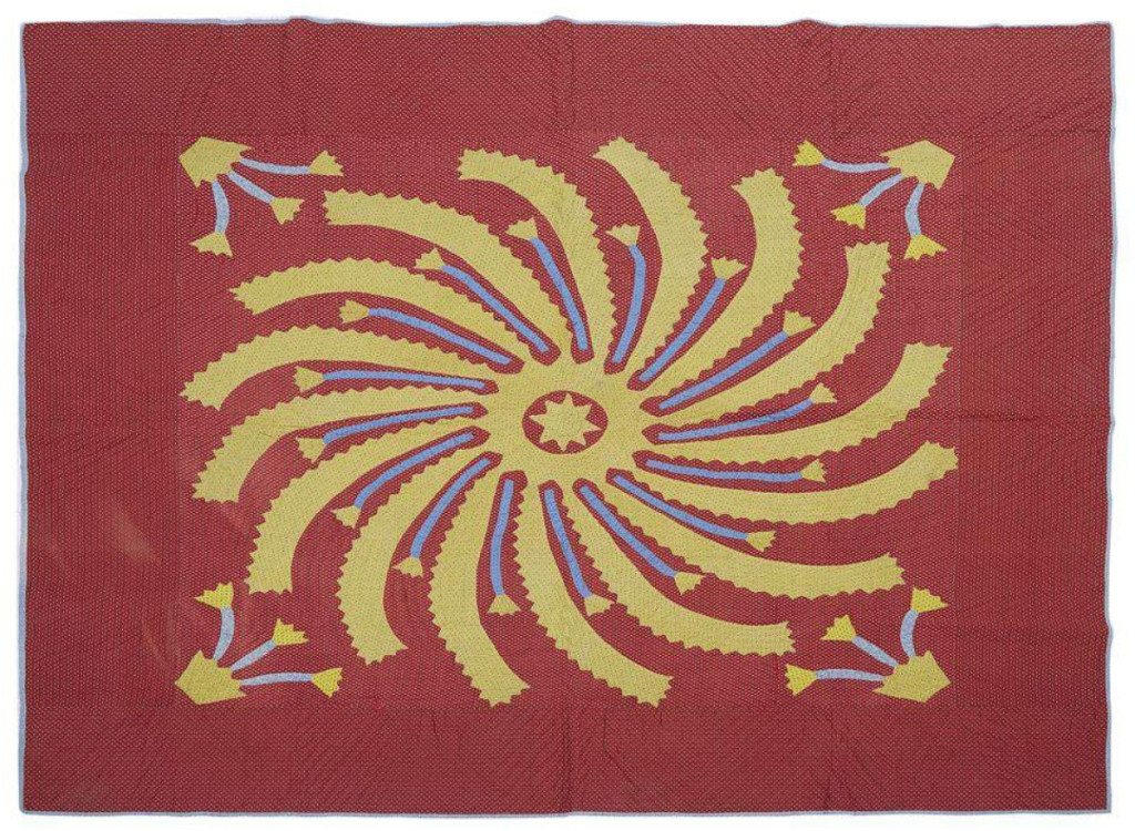 This dynamic piece and appliquéd Halley’s Comet patterned quilt sold for $40,625, nearly 34 times its high estimate.