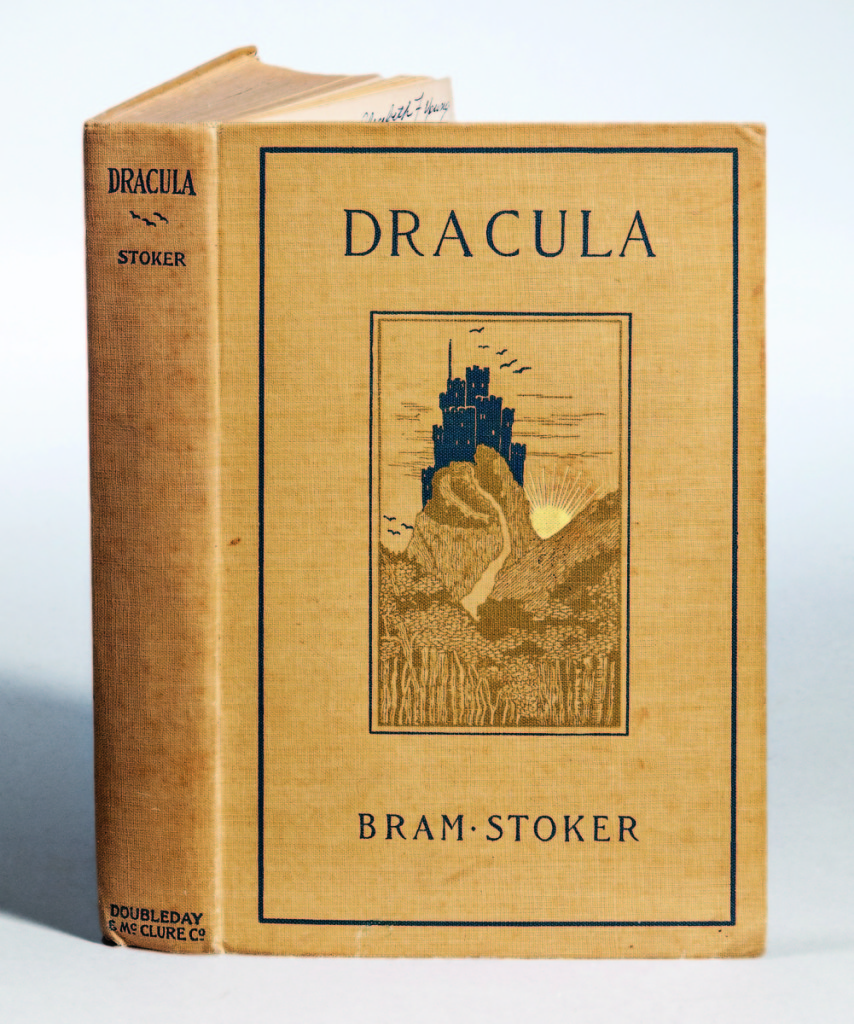 An inscribed first American edition of Bram Stoker’s Dracula sold for more than twice the estimate, realizing $19,680. It was inscribed to Ethel Fiske, the daughter of Harvard philosopher and historian John Fiske, who met Stoker at her home. Included was a three-page letter from Ethel Fiske. —Skinner’s Book Sale