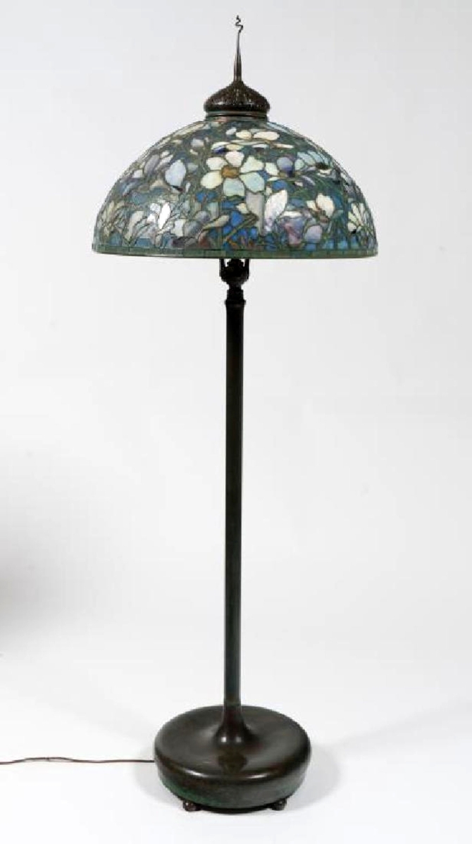 As expected, a Tiffany floor lamp, signed on the base and the Magnolia pattern shade, was the star of the sale. Four phone bidders competed until one paid $750,000 for it.