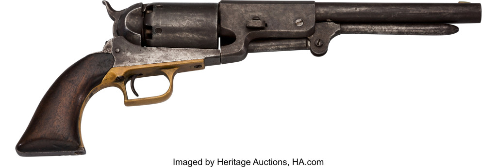 The first Colt Civilian Model Walker single-action revolver attributed to Texas Ranger Col. John Coffee "Jack" Hays, with serial no. 1001, sold for $312,500.