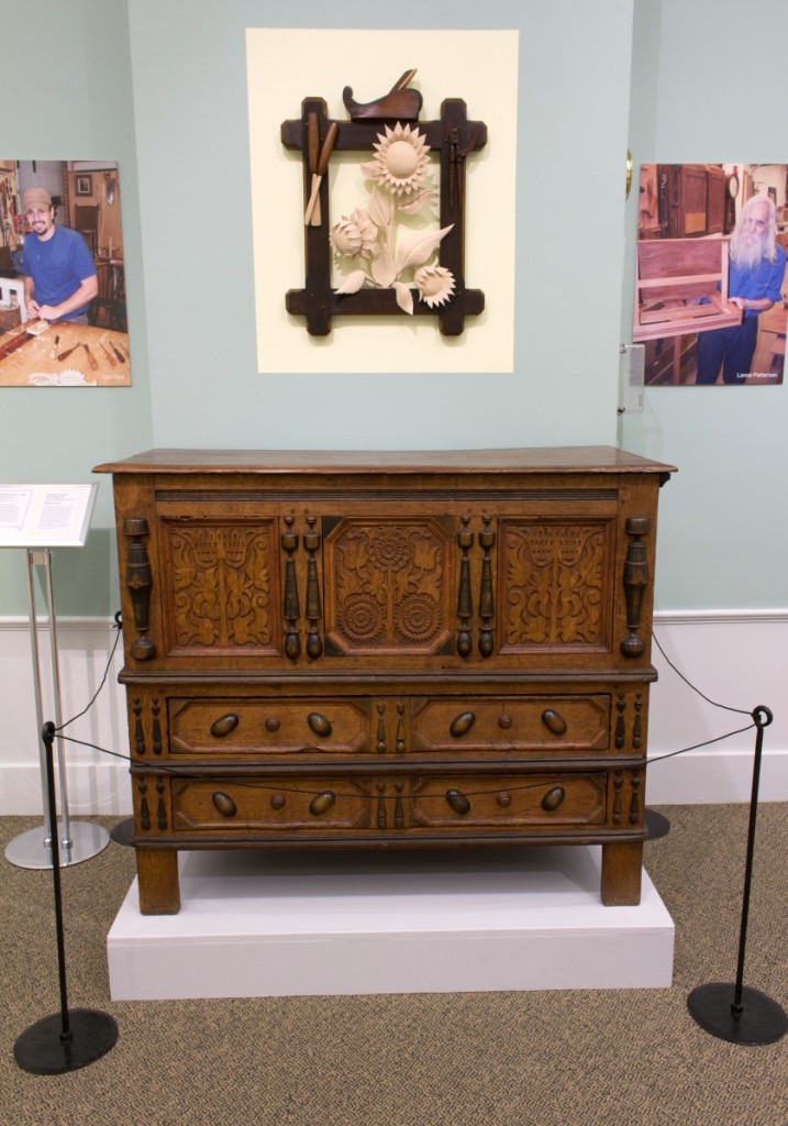 Shown here is the Connecticut Sunflower chest that provided the inspiration for Dan Faia’s three-dimensional sunflower still-life, shown here above.