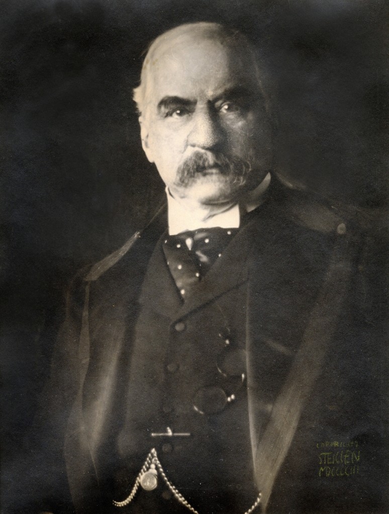 “J. Pierpont Morgan, Esq.” by Edward J. Steichen, 1903, printed 1904. Gum bichromate over platinum print. Private Collection, courtesy Laurence Miller Gallery.