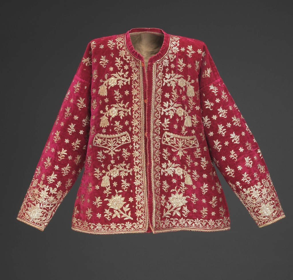 Bridal jacket, Isfahan, Iran, early Twentieth Century. Silk velvet and silver-tinsel embroidery. The Israel Museum, Jerusalem, B92.0433.