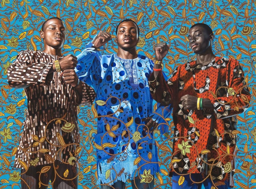 “Three Wise Men Greeting Entry into Lagos, 2008,” by Kehinde Wiley (b. 1977), oil on canvas. Pennsylvania Academy of the Fine Arts.