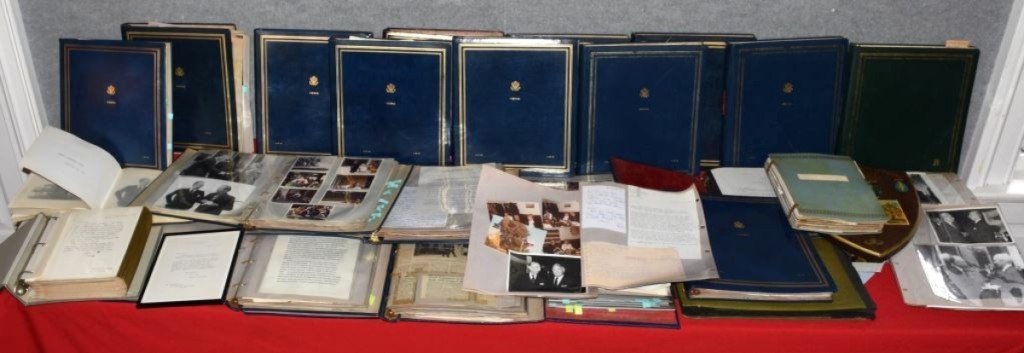 John P. Humes was ambassador to Austria during the Nixon/Ford years. A lot of 25 leather bound albums with hundreds of his documents, letters, notes and photographs, were sold in one lot. The price, $3,680, seemed quite low for such a historically important archive.