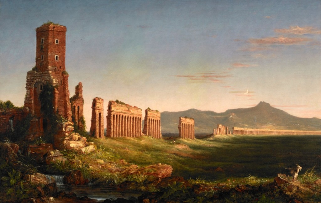 “Aqueduct near Rome” by Thomas Cole, 1832. Oil on canvas, 45 by 68-  inches. Mildred Lane Kemper Art Museum, Washington University, St Louis.