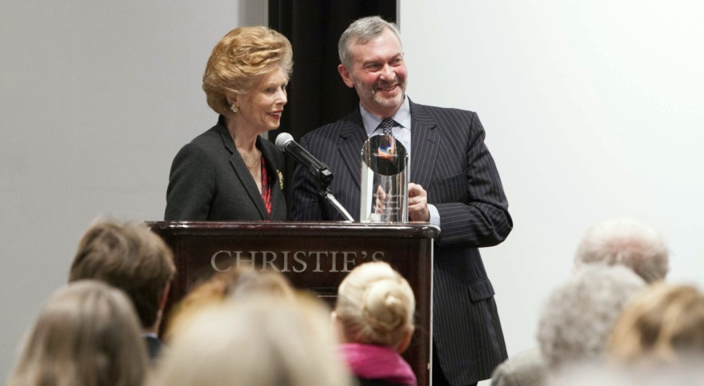 Award recipient Audrey B. Heckler with foundation president Peter Wunsch. Courtesy of Christie’s.