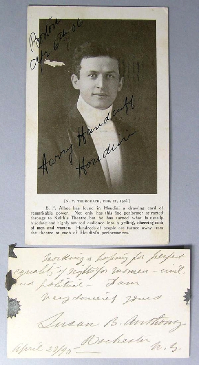 With 148 autographs of literary, theatrical and political figures, this album was the highest priced item in the sale, finishing at $8,250. It dated from the late Nineteenth to early Twentieth Centuries.