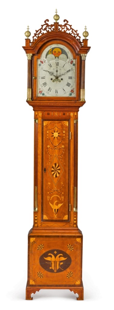 This clock brought the top price for American furniture and was purchased for $471,00 by the MFA, Boston.