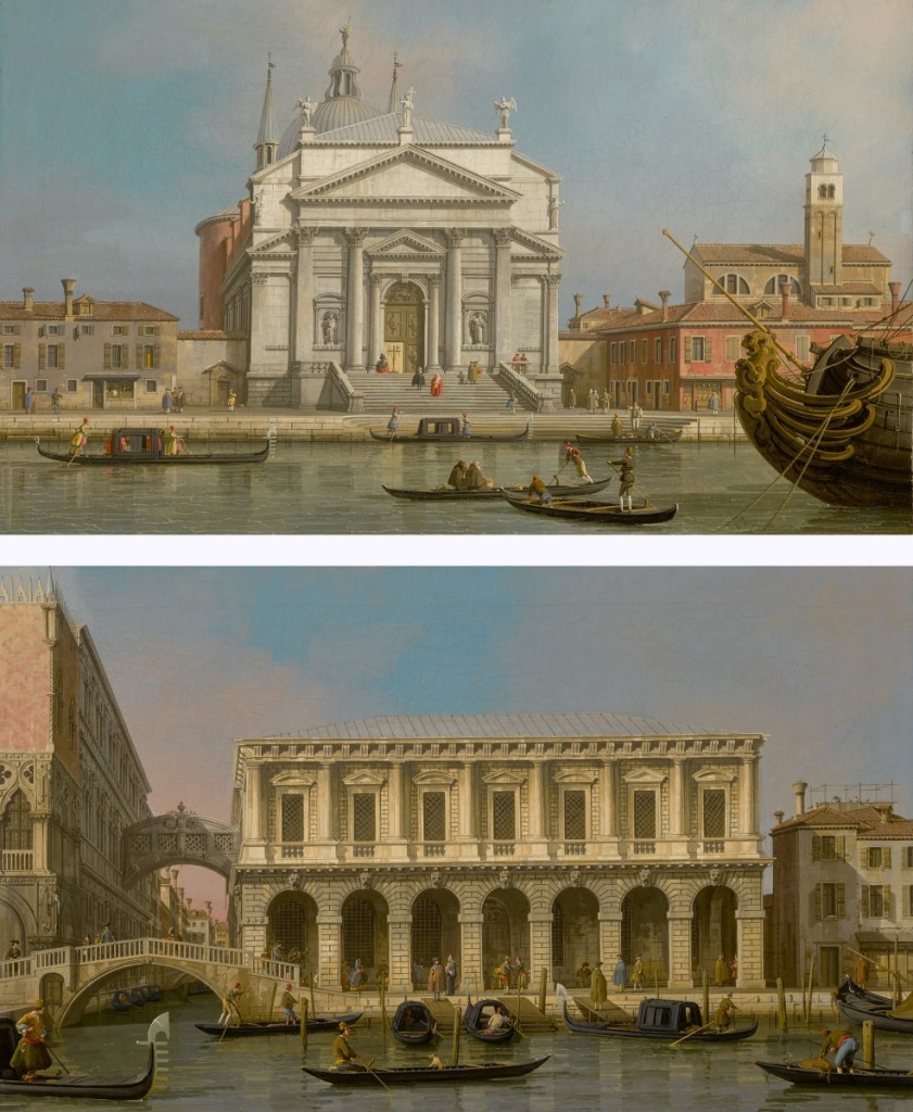 The top selling lot across all sessions was “Venice: The Churches of the Redentore and San Giacomo: Venice, the prisons and the Bridge of Sighs, looking Northwest from the balcony,” by Canaletto, oil on canvas. Sold for $4,179,500 ($  million). Master paintings evening sale, February 1.