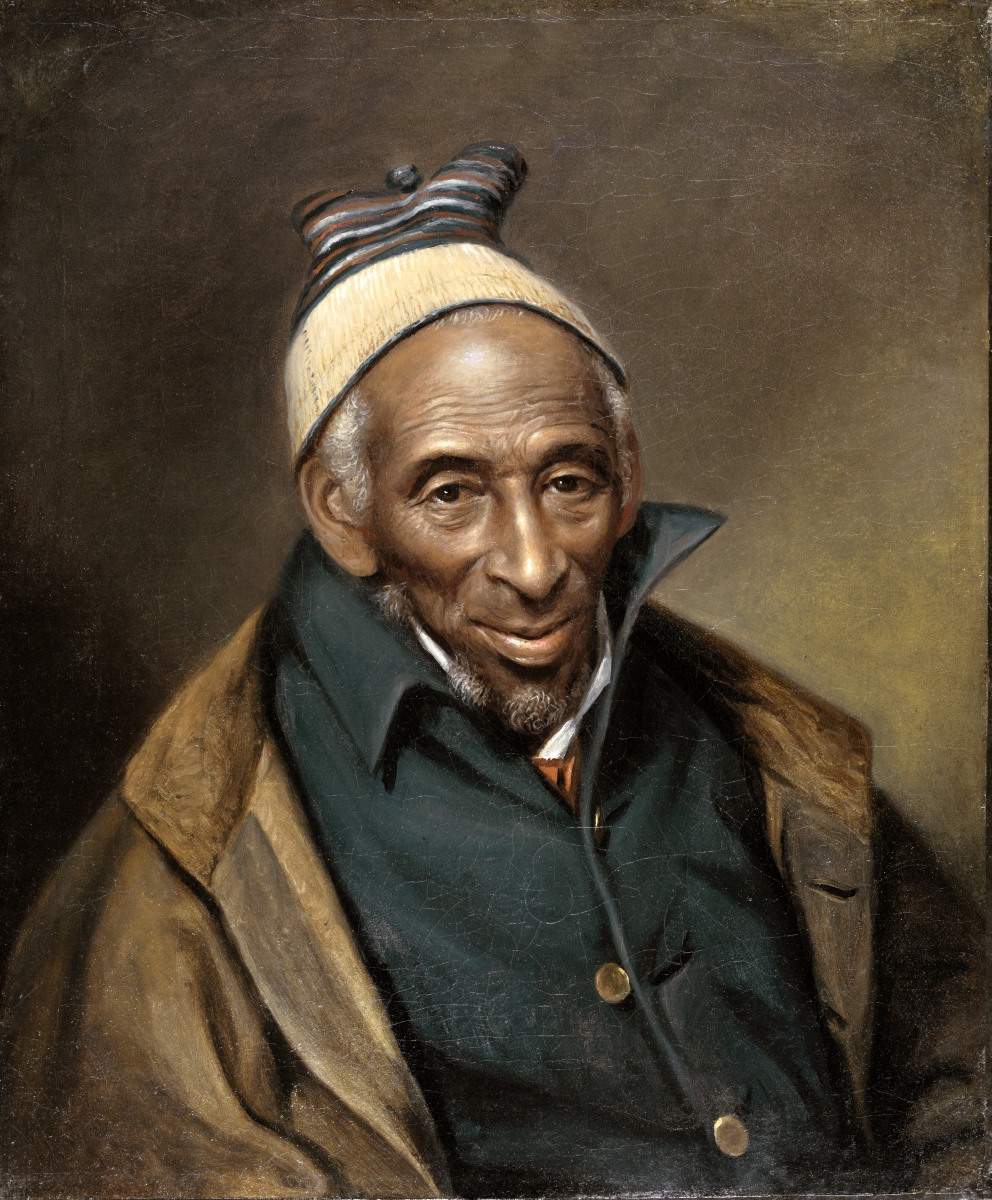 “Portrait of Yarrow Mamout (Muhammad Yaro)” by Charles Willson Peale, 1819, oil on canvas, purchased with the gifts (by exchange) of R. Wistar Harvey, Mrs T. Charlton Henry, Mr and Mrs J. Stogdell Stokes, Elise Robinson Paumgarten from the Sallie Crozer Hilprecht Collection, Lucie Washington Mitcheson in memory of Robert Stockton Johnson Mitcheson for the Robert Stockton Johnson Mitcheson Collection, R. Nelson Buckley, the estate of Rictavia Schiff, and the McNeil Acquisition Fund for American Art and Material Culture, 2011, courtesy Philadelphia Museum of Art.