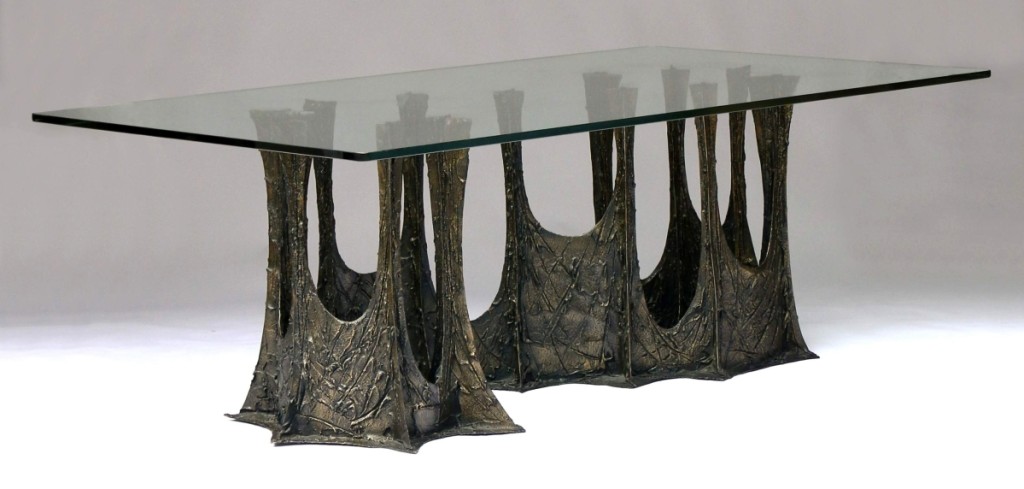 A Paul Evans sculptured metal dining table led Midcentury Modern furnishings, reaching $19,520.