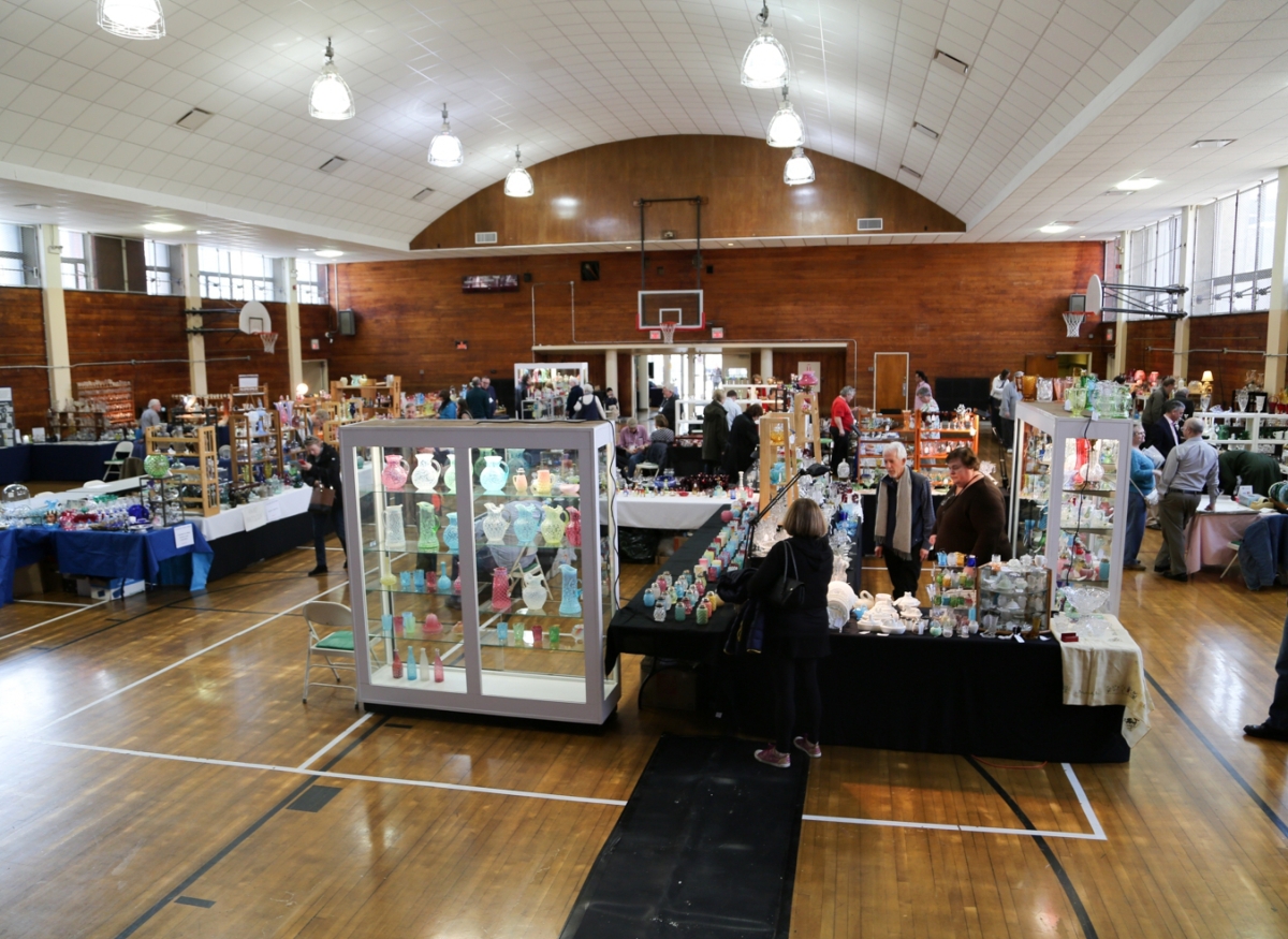 The Greenwich Civic Center provided ample natural light for buyers to hold up and inspect the composition of glass objects on the show floor.