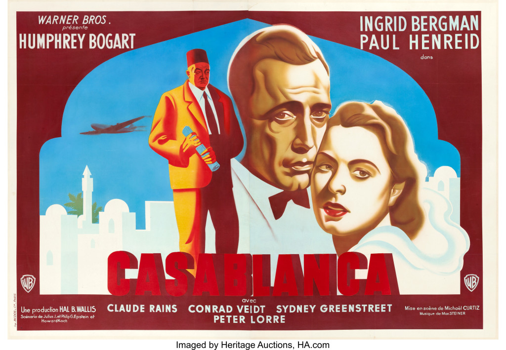 Casablanca (Warner Brothers, 1947). First Post-War French Release Double...