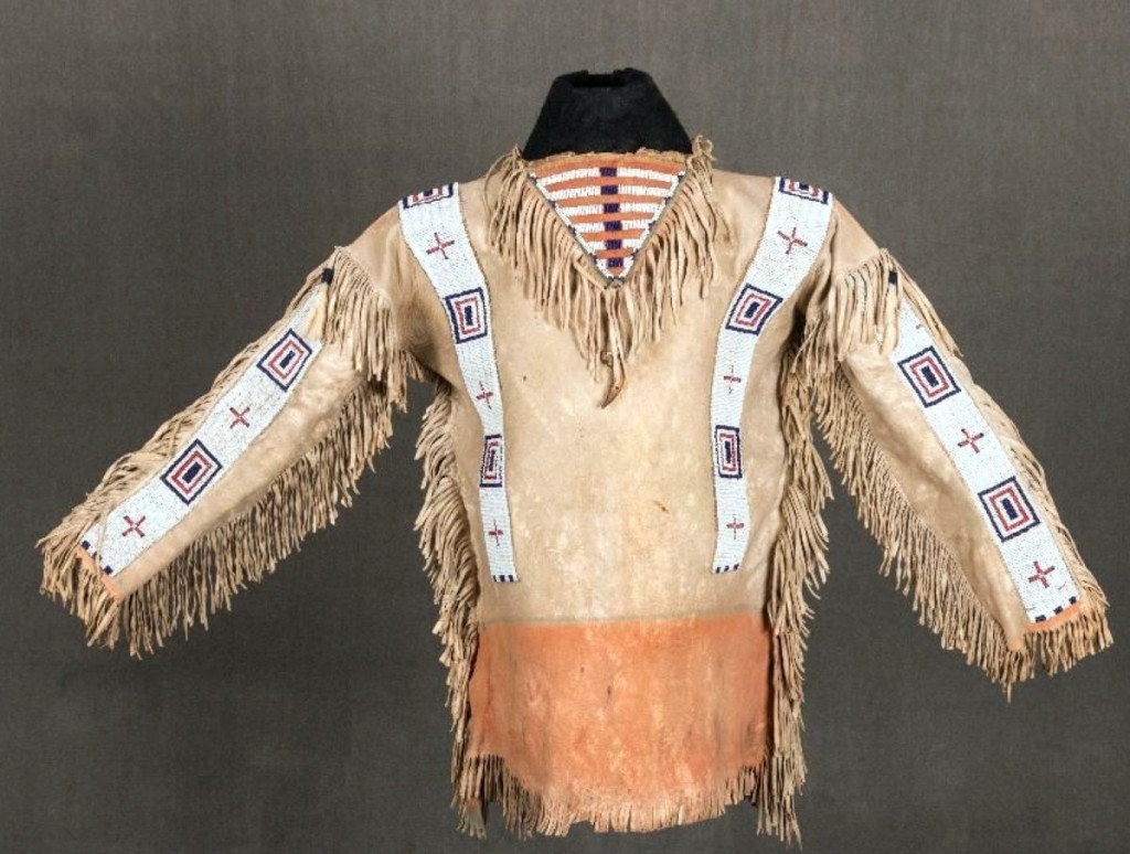 Late Nineteenth Century Cheyenne war shirt, $20,570 ($20/30,000).