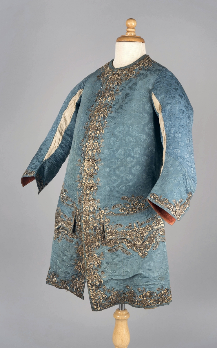 Andrew Oliver’s sleeved figured silk waistcoat, circa 1755, collection of the Massachusetts Historical Society