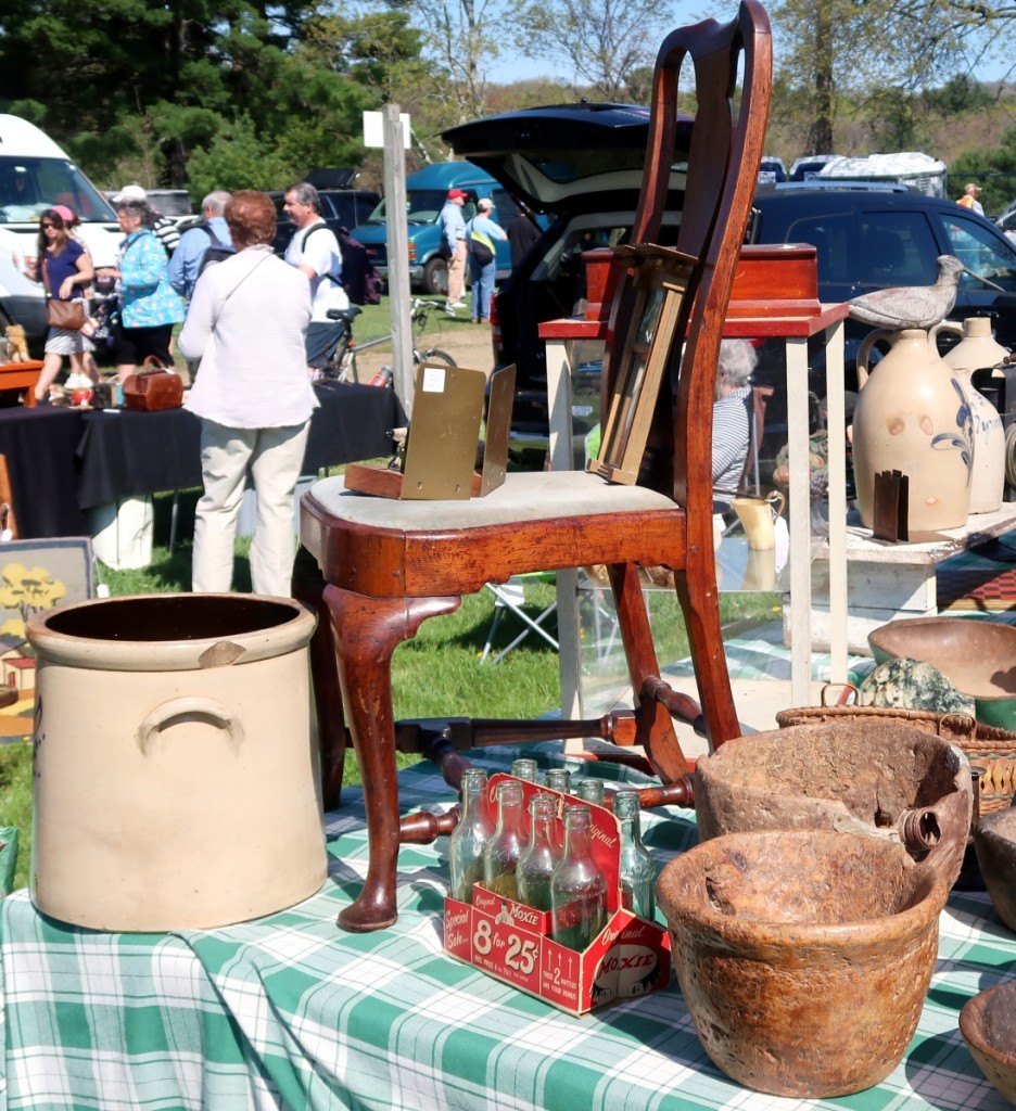 Period Americana — from a Queen Anne mahogany side chair to treen and Fort Edwards, N.Y., stoneware — at Joseph A. Borsarj Antiques, Brewster, Mass.   —May’s Antique Market