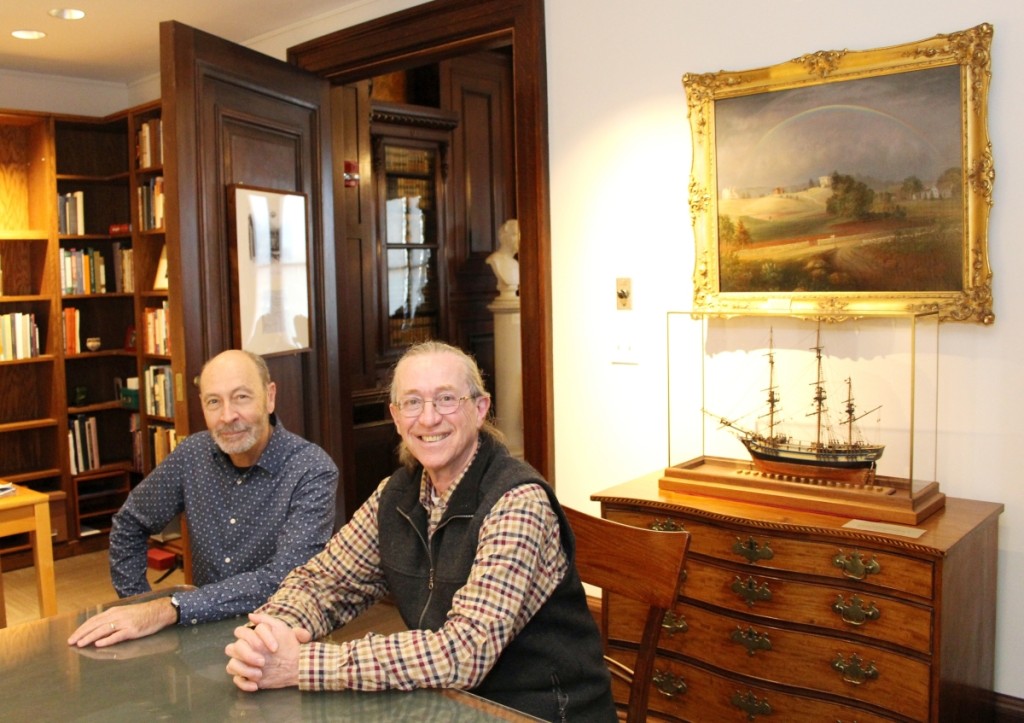 Clark Pearce and Robert D. Mussey Jr, in a meeting room at the Massachusetts Historical Society in February. They first contemplated a Vose project in 2003, when “Luxury and Innovation: Furniture Masterworks of John and Thomas Seymour,” the exhibition based on Mussey’s research on the Seymours, opened at the Peabody Essex Museum in Salem, Mass. Serious discussions on Vose ensued in 2010 after Mussey sold his furniture conservation workshop.