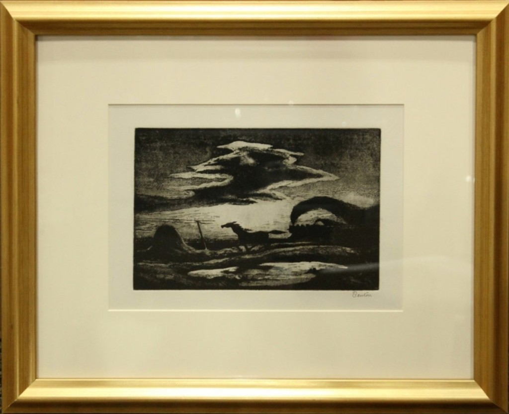 In the firm’s April 15, 2018 sale, a Thomas Hart Benton lithograph, titled   “The Race,” went way over the $2,000 high estimate to bring $18,750.