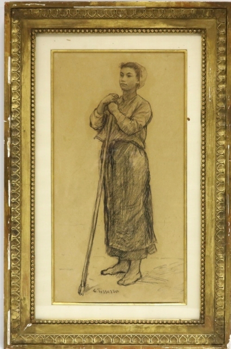 “Going back to its birthplace” was the comment made by the buyer of this charcoal drawing by Camille Pissarro, titled “Paysanne.” Pissarro was born on the island of St Thomas and the woman who bought it has a home on the island, where she will hang it. It sold for $15,210.