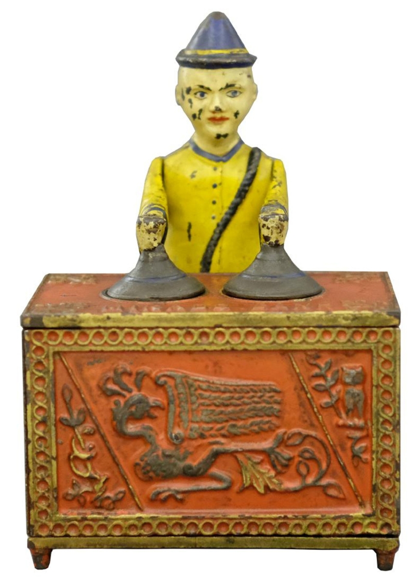 The Mikado Bank has already been featured in this paper, but it bears repeating as it was the top lot in the sale at $144,000. Made by the Kyser & Rex Company of Philadelphia, late 1880s, the provenance lists John Meyer Collection, and it is a pristine and bright example.