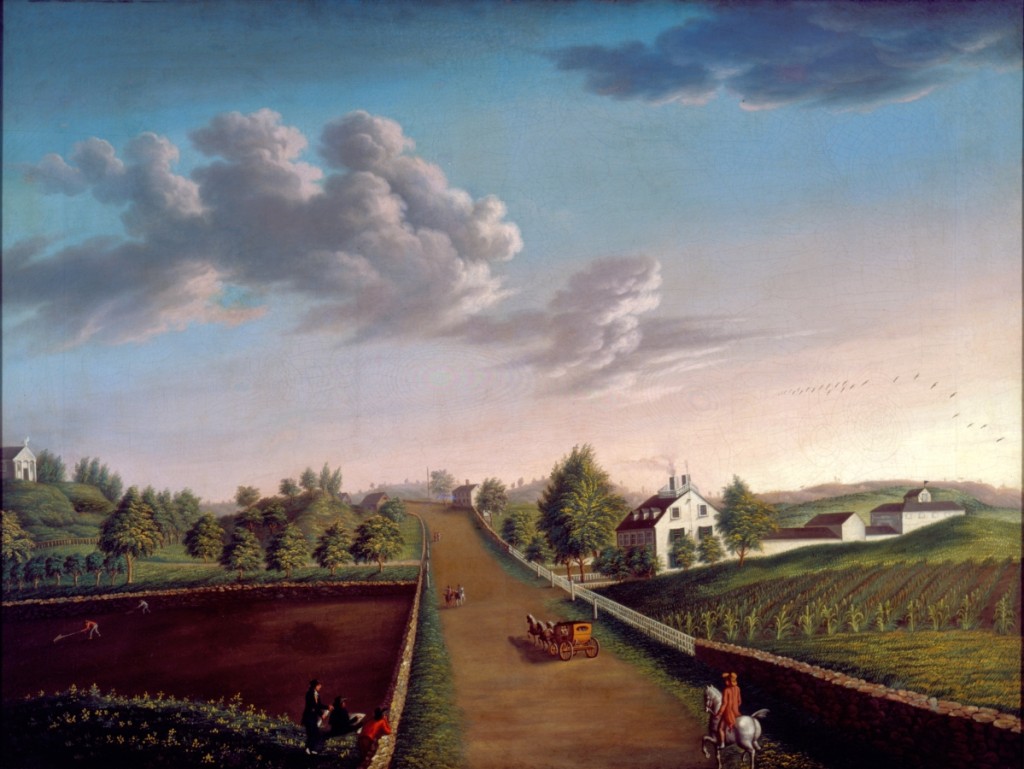 “Ezekiel Hersey Derby Farm” by Michele Felice Corné (1752–1845), circa 1800, oil on canvas, 40 by 53 inches. Historic New England, gift of Bertram K. and Nina Fletcher Little.