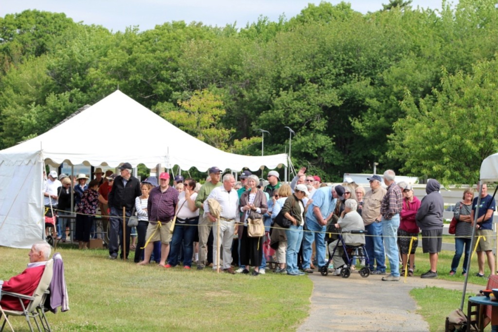 The crowd waiting to get in was too large to fit in one picture. Photo courtesy John DeSimone.